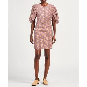 Tela Lavender Striped Sheath Mini Dress | Italian Made | US 4